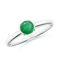 thumbnail image 1 of ANGARA Natural Semi Bezel-Set Emerald Solitaire Engagement Ring in 14K White Gold for Women (Size-5mm) | May Birthstone, Birthday, Anniversary, Jewelry Gift for Women | Natural Emerald Ring, 1 of 8