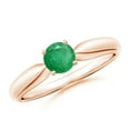 thumbnail image 1 of Angara Natural 0.45 Ct. Emerald Solitaire Ring in 14K Rose Gold for Women (Ring Size: 7), 1 of 9
