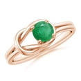 thumbnail image 1 of ANGARA Natural Solitaire Emerald Infinity Knot Engagement Ring in 14K Rose Gold for Women (Size-5mm) | May Birthstone, Birthday, Anniversary, Jewelry Gift for Women | Natural Emerald Ring, 1 of 10