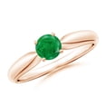 thumbnail image 1 of Angara Natural 0.45 Ct. Emerald Solitaire Ring in 14K Rose Gold for Women (Ring Size: 8.5), 1 of 9
