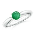thumbnail image 1 of Angara Natural 0.45 Ct. Emerald Solitaire Ring in 14K White Gold for Women (Ring Size: 11), 1 of 9