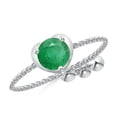 thumbnail image 1 of Angara Natural 0.45 Ct. Emerald Solitaire Ring in 14K White Gold for Women (Ring Size: 3.5), 1 of 9