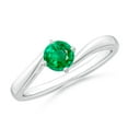 thumbnail image 1 of Angara Natural 0.45 Ct. Emerald Solitaire Ring in 14K White Gold for Women (Ring Size: 3.5), 1 of 9