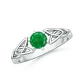 thumbnail image 1 of Angara Natural 0.45 Ct. Emerald Solitaire Ring in 14K White Gold for Women (Ring Size: 3.5), 1 of 10