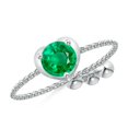 thumbnail image 1 of ANGARA Natural Round Emerald Solitaire Heart Bolo Ring in 14K White Gold for Women (Size-5mm) | May Birthstone, Birthday, Anniversary, Jewelry Gift for Women | Natural Emerald Ring, 1 of 8