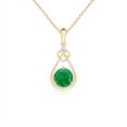 thumbnail image 1 of ANGARA Natural Emerald Knotted Heart Pendant with Diamond in 14K Yellow Gold for Women (Size-5mm) | May Birthstone, Birthday, Anniversary, Jewelry Gift for Women | Natural Emerald Necklace, 1 of 8
