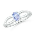 thumbnail image 1 of ANGARA Natural Prong-Set Solitaire Tanzanite Split Shank Ring in 14K White Gold for Women (Size-6x4mm) | December Birthstone, Birthday, Anniversary, Jewelry Gift for Women | Natural Tanzanite Ring, 1 of 9