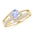 thumbnail image 1 of Angara Natural 0.45 Ct. Tanzanite with Diamond Classic Ring in 14K Yellow Gold for Women (Ring Size: 11.5), 1 of 8