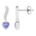 thumbnail image 1 of ANGARA Natural Tanzanite and Diamond Swirl Drop Earrings in 925 Sterling Silver for Women (Size-4mm) | December Birthstone, Anniversary, Jewelry Gift for Women | Natural Tanzanite Earrings, 1 of 7