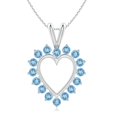 thumbnail image 1 of ANGARA Natural Aquamarine Open Heart V-Bale Pendant in 14K White Gold for Women (Size-2mm) | March Birthstone, Birthday, Anniversary, Jewelry Gift for Women | Natural Aquamarine Necklace, 1 of 8