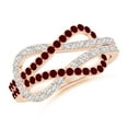 thumbnail image 1 of ANGARA Natural Encrusted Ruby and Diamond Infinity Knot Ring in 14K Rose Gold for Women (Size-1.3mm) | July Birthstone, Birthday, Anniversary, Jewelry Gift for Women | Natural Ruby Ring, 1 of 8