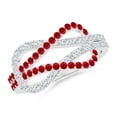 thumbnail image 1 of ANGARA Natural Encrusted Ruby and Diamond Infinity Knot Ring in 14K White Gold for Women (Size-1.3mm) | July Birthstone, Birthday, Anniversary, Jewelry Gift for Women | Natural Ruby Ring, 1 of 7