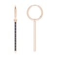thumbnail image 1 of ANGARA Natural Hinged Hoop Dangling Sapphire Bar Earrings in 14K Rose Gold for Women (Size-1.3mm) | September Birthstone, Anniversary, Jewelry Gift for Women | Natural Blue Sapphire Earrings, 1 of 7