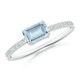 thumbnail image 1 of Angara Natural 0.5 Ct. Aquamarine with Diamond Solitaire Ring in 14K White Gold for Women (Ring Size: 11.5), 1 of 8