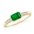 thumbnail image 1 of Angara Natural 0.5 Ct. Emerald with Diamond Classic Ring in 14K Yellow Gold for Women (Ring Size: 3.5), 1 of 12