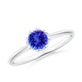 thumbnail image 1 of ANGARA Natural Classic Bezel-Set Round Tanzanite Floral Engagement Ring in 14K White Gold for Women (Size-5mm) | December Birthstone, Anniversary, Jewelry Gift for Women | Natural Tanzanite Ring, 1 of 8