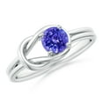 thumbnail image 1 of ANGARA Natural Solitaire Tanzanite Infinity Knot Ring in 14K White Gold for Women (Size-5mm) | December Birthstone, Birthday, Anniversary, Jewelry Gift for Women | Natural Tanzanite Ring, 1 of 9