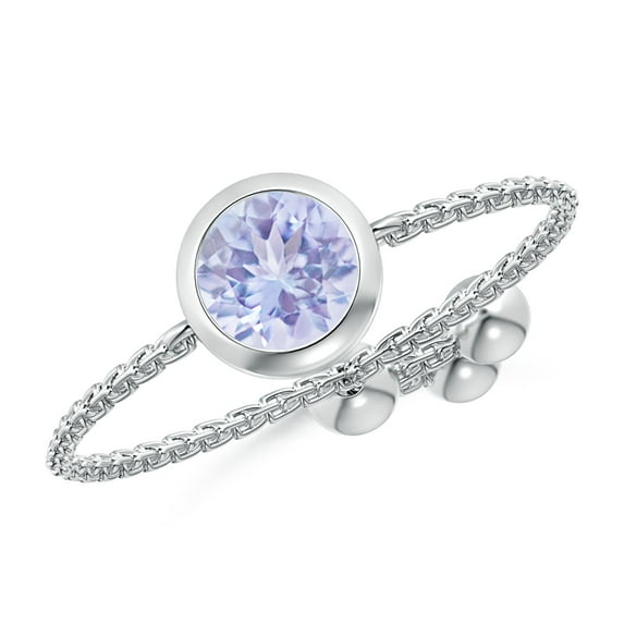 Angara Natural 0.5 Ct. Tanzanite Solitaire Ring in 14K White Gold for Women (Ring Size: 10.5)