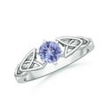 thumbnail image 1 of ANGARA Natural Solitaire Round Tanzanite Celtic Knot Ring in 14K White Gold for Women (Size-5mm) | December Birthstone, Birthday, Anniversary, Jewelry Gift for Women | Natural Tanzanite Ring, 1 of 9