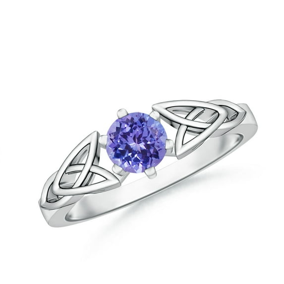 Angara Natural 0.5 Ct. Tanzanite Solitaire Ring in 14K White Gold for Women (Ring Size: 3.5)
