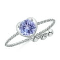 thumbnail image 1 of ANGARA Natural Round Tanzanite Solitaire Heart Bolo Ring in 14K White Gold for Women (Size-5mm) | December Birthstone, Birthday, Anniversary, Jewelry Gift for Women | Natural Tanzanite Ring, 1 of 9