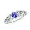 thumbnail image 1 of ANGARA Natural Solitaire Round Tanzanite Celtic Knot Ring in 14K White Gold for Women (Size-5mm) | December Birthstone, Birthday, Anniversary, Jewelry Gift for Women | Natural Tanzanite Ring, 1 of 9