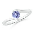 thumbnail image 1 of ANGARA Natural Bar-Set Solitaire Round Tanzanite Bypass Ring in 14K White Gold for Women (Size-5mm) | December Birthstone, Birthday, Anniversary, Jewelry Gift for Women | Natural Tanzanite Ring, 1 of 9