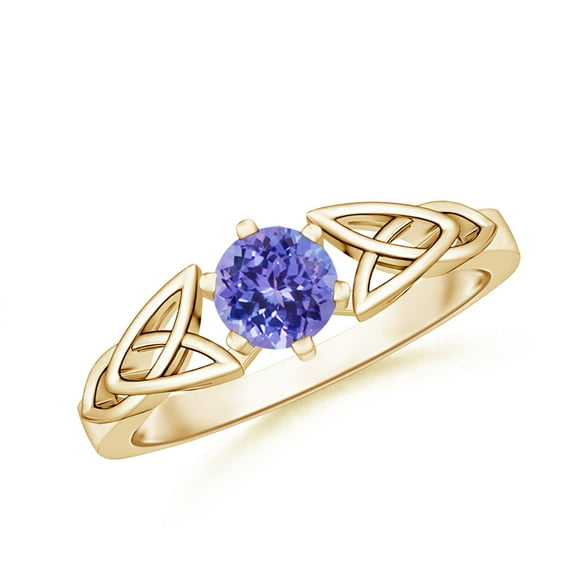 Angara Natural 0.5 Ct. Tanzanite Solitaire Ring in 14K Yellow Gold for Women (Ring Size: 11.5)