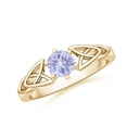 thumbnail image 1 of ANGARA Natural Solitaire Round Tanzanite Celtic Knot Ring in 14K Yellow Gold for Women (Size-5mm) | December Birthstone, Birthday, Anniversary, Jewelry Gift for Women | Natural Tanzanite Ring, 1 of 9