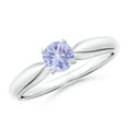 thumbnail image 1 of ANGARA Natural Solitaire Round Tanzanite Tapered Shank Ring in 925 Sterling Silver for Women (Size-5mm) | December Birthstone, Birthday, Anniversary, Jewelry Gift for Women | Natural Tanzanite Ring, 1 of 10