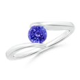 thumbnail image 1 of ANGARA Natural Bar-Set Solitaire Round Tanzanite Bypass Ring in 925 Sterling Silver for Women (Size-5mm) | December Birthstone, Birthday, Anniversary, Jewelry Gift for Women | Natural Tanzanite Ring, 1 of 9
