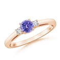 thumbnail image 1 of Angara Natural 0.5 Ct. Tanzanite with Diamond Classic Ring in 14K Rose Gold for Women (Ring Size: 11.5), 1 of 9