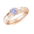 thumbnail image 1 of Angara Natural 0.5 Ct. Tanzanite with Diamond Classic Ring in 14K Rose Gold for Women (Ring Size: 3.5), 1 of 8