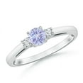 thumbnail image 1 of Angara Natural 0.5 Ct. Tanzanite with Diamond Classic Ring in 14K White Gold for Women (Ring Size: 12), 1 of 9