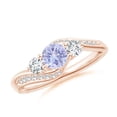 thumbnail image 1 of Angara Natural 0.5 Ct. Tanzanite with Diamond Fashion Ring in 14K Rose Gold for Women (Ring Size: 11.5), 1 of 9