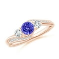 thumbnail image 1 of ANGARA Natural Tanzanite and Diamond Three Stone Bypass Engagement Ring in 14K Rose Gold for Women (Size-5mm) | December Birthstone, Anniversary, Jewelry Gift for Women | Natural Tanzanite Ring, 1 of 8