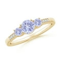 thumbnail image 1 of Angara Natural 0.5 Ct. Tanzanite with Tanzanite Classic Ring in 14K Yellow Gold for Women (Ring Size: 11.5), 1 of 9