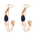 thumbnail image 1 of ANGARA Natural Pear Blue Sapphire Solitaire Hoop Earrings in 14K Rose Gold for Women (Size-5x3mm) | September Birthstone, Anniversary, Jewelry Gift for Women | Natural Blue Sapphire Earrings, 1 of 8
