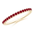 thumbnail image 1 of ANGARA Natural Prong Set Half Eternity Round Ruby Wedding Ring in 14K Yellow Gold for Women (Size-1.5mm) | July Birthstone, Birthday, Anniversary, Jewelry Gift for Women | Natural Ruby Ring, 1 of 8