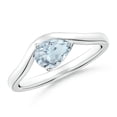 thumbnail image 1 of ANGARA Natural Pear Aquamarine Wave Shank Solitaire Engagement Ring in 14K White Gold for Women (Size-7x5mm) | March Birthstone, Anniversary, Jewelry Gift for Women | Natural Aquamarine Ring, 1 of 9
