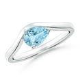 thumbnail image 1 of ANGARA Natural Pear Aquamarine Wave Shank Solitaire Engagement Ring in 925 Sterling Silver for Women (Size-7x5mm) | March Birthstone, Anniversary, Jewelry Gift for Women | Natural Aquamarine Ring, 1 of 10