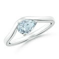 thumbnail image 1 of ANGARA Natural Pear Aquamarine Wave Shank Solitaire Engagement Ring in 925 Sterling Silver for Women (Size-7x5mm) | March Birthstone, Anniversary, Jewelry Gift for Women | Natural Aquamarine Ring, 1 of 10