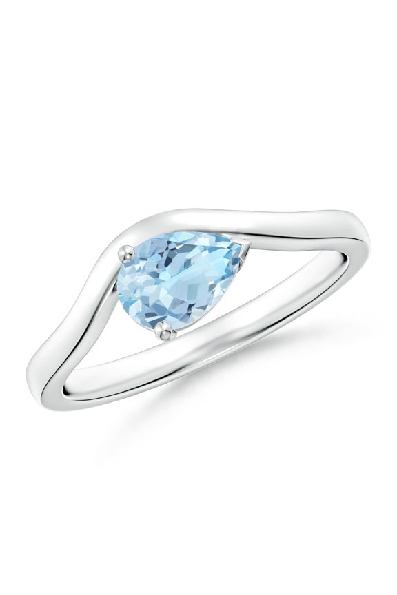 Natural 0.55 Ct. Aquamarine Solitaire Ring in Sterling Silver for Women (Ring Size: 8.5)