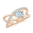 thumbnail image 1 of ANGARA Natural Criss Cross Pear Shaped Aquamarine Ring with Diamond Accents in 14K Rose Gold for Women (Size-7x5mm) | March Birthstone, Anniversary, Jewelry Gift for Women | Natural Aquamarine Ring, 1 of 9