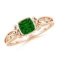 thumbnail image 1 of Angara Natural 0.55 Ct. Emerald Solitaire Ring in 14K Rose Gold for Women (Ring Size: 12), 1 of 9