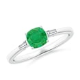 thumbnail image 1 of Angara Natural 0.55 Ct. Emerald with Diamond Classic Ring in 14K White Gold for Women (Ring Size: 3.5), 1 of 9