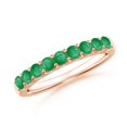 thumbnail image 1 of ANGARA Natural Shared Prong Set Half Eternity Emerald Wedding Band in 14K Rose Gold for Women (Size-2.5mm) | May Birthstone, Birthday, Anniversary, Jewelry Gift for Women | Natural Emerald Ring, 1 of 9