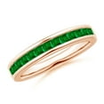 thumbnail image 1 of ANGARA Natural Channel Set Square Emerald Half Eternity Ring in 14K Rose Gold for Women (Size-2mm) | May Birthstone, Birthday, Anniversary, Jewelry Gift for Women | Natural Emerald Ring, 1 of 10