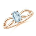 thumbnail image 1 of 0.6 Carat Prong-Set Solitaire Aquamarine Split Shank Ring in 14K Rose Gold (7x5mm Aquamarine) - SR0175AQ-RG-A-7x5-7, 1 of 10