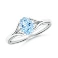 thumbnail image 1 of Angara Natural 0.6 Ct. Aquamarine Solitaire Ring in 14K White Gold for Women (Ring Size: 4.5), 1 of 10
